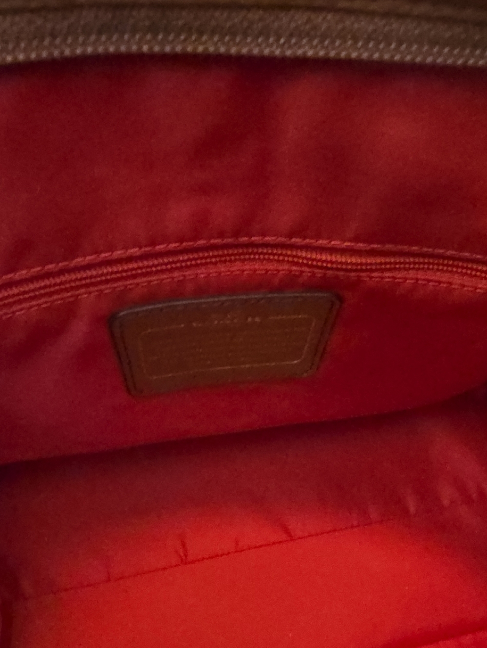 COACH Taupe Tote Bag with Brown Leather Trim - Picture 5 of 5
